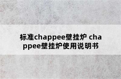 标准chappee壁挂炉 chappee壁挂炉使用说明书